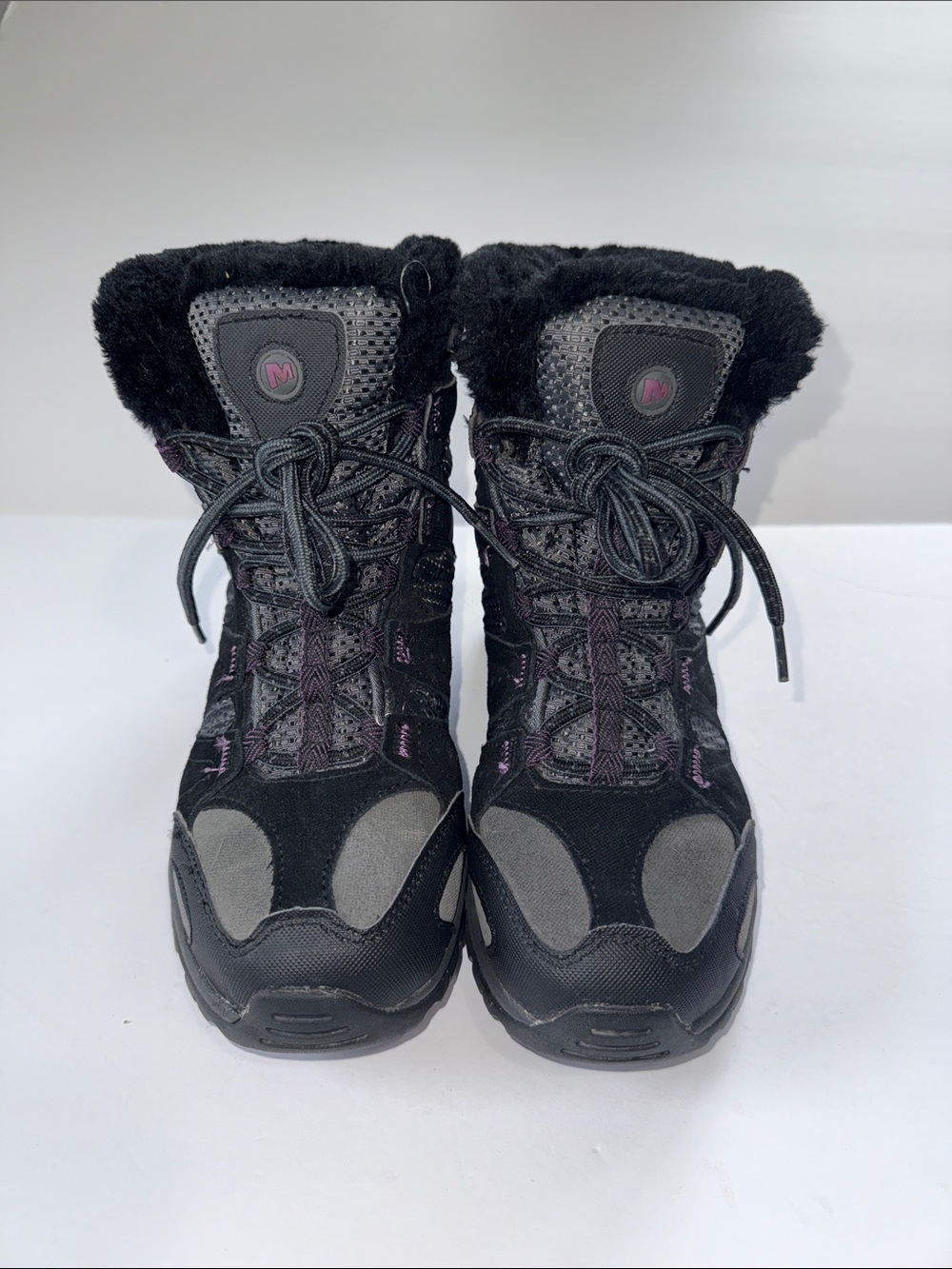 Merrell Black and Gray Women's Insulated Lace-Up Winter Boots